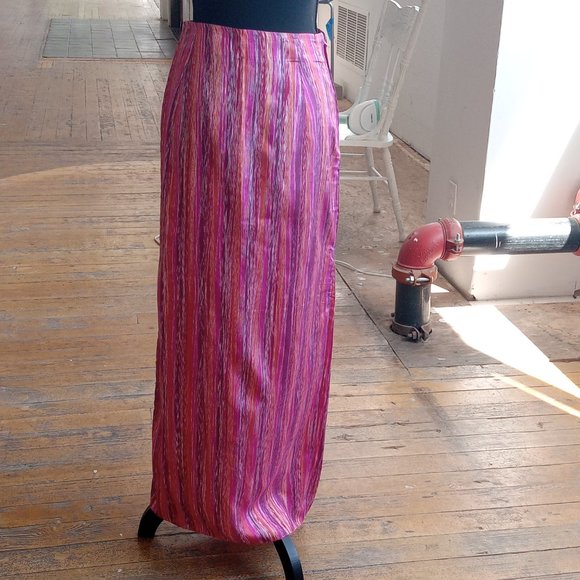 Pink, Orange and Purple maxi skirt with split - Picture 2 of 8